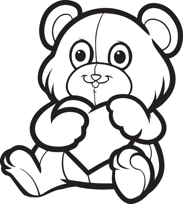 629x700 Free, Printable Valentine's Day Teddy Bear Coloring Page For Kids