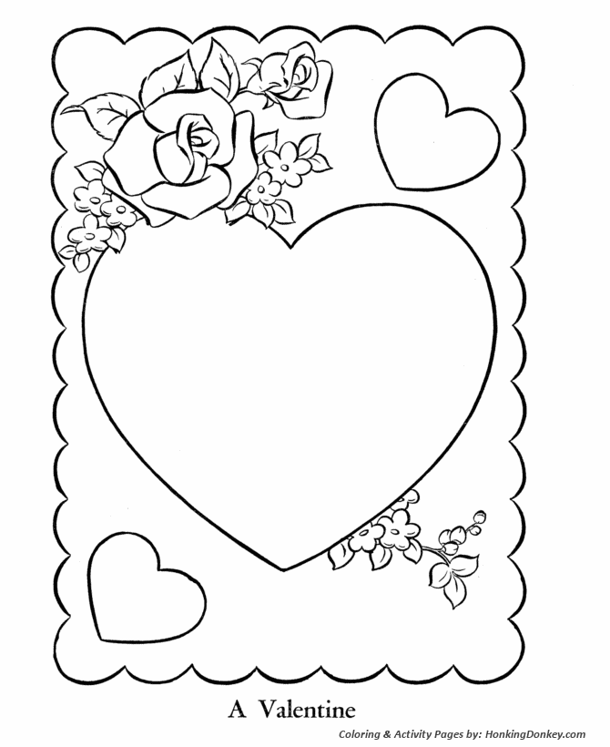 670x820 Valentine's Day Cards Coloring Pages