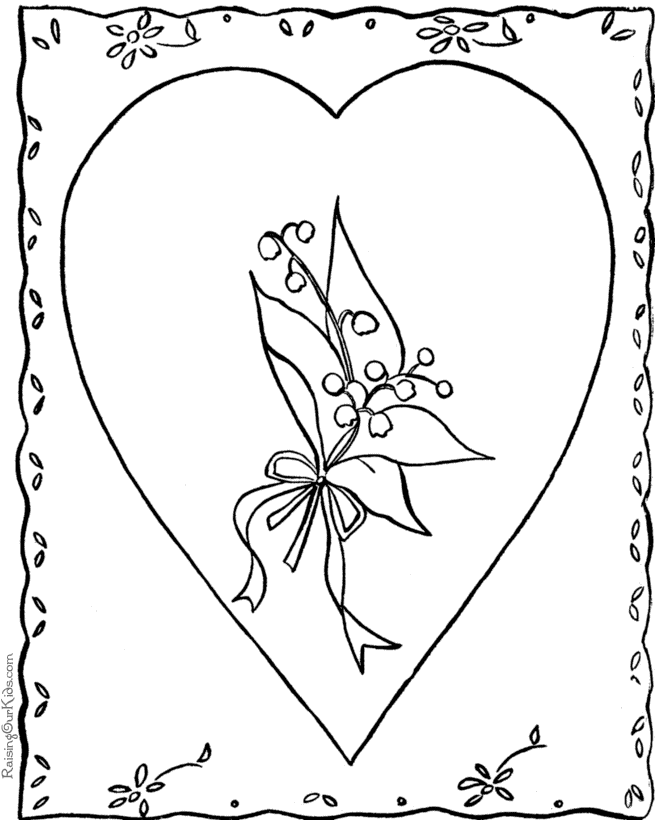 670x820 Valentine Card Coloring Pages