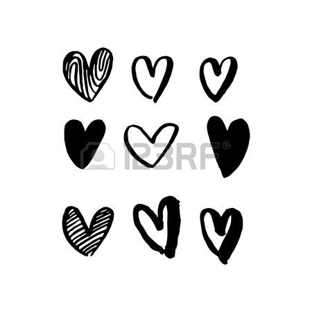 450x450 Valentine Day Hearts Pattern. Vector Isolated Heart Valentines