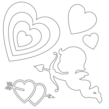 420x420 Valentine's Day Ideas Printable Hearts, Arrow Pattern And Cupid