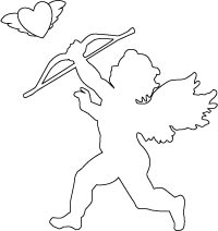 200x212 Cupid Valentine Coloring Page Coloring Valentine's Day