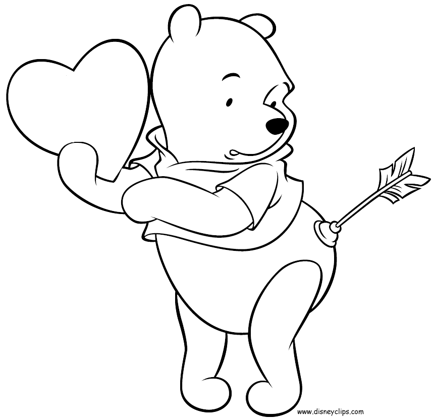 858x832 Happy Valentines Day Coloring Page Winnie The Pooh Coloring