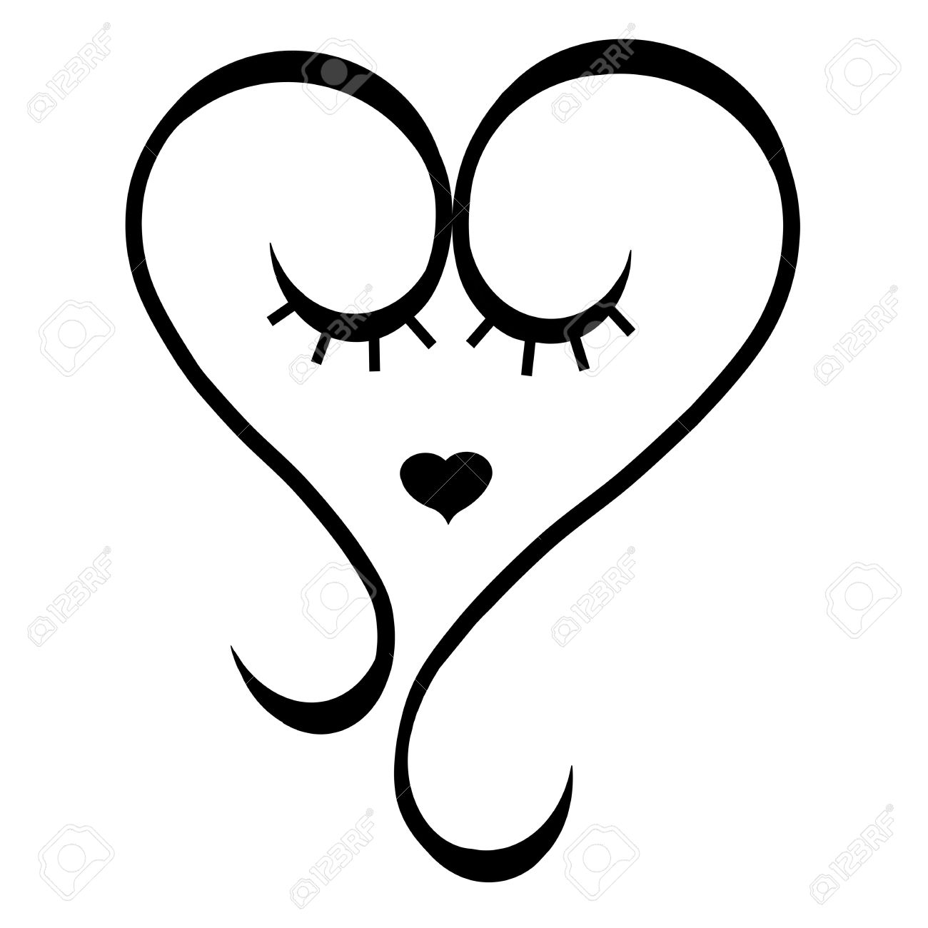 1300x1300 Lovely Valentine Heart Tattoo Closed Her Eyes Emotioning New