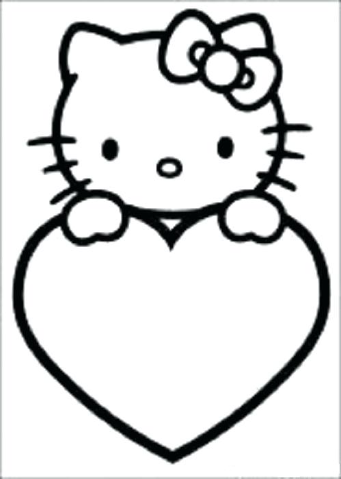 499x700 Heart To Color Hello Kitty Valentine Heart Coloring Pages Heart