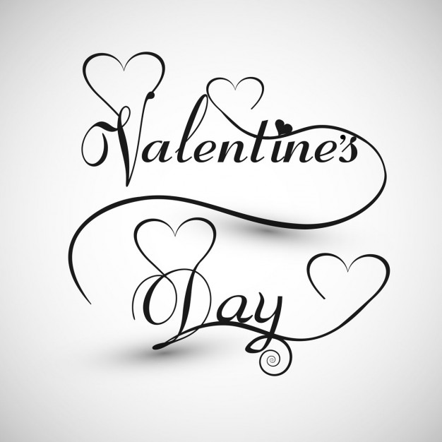 626x626 Valentines Day Card In Monochromatic Style Vector Free Download