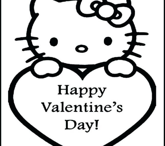 678x600 Valentines Day Coloring Pages Kids Hello Kitty Valentines Coloring