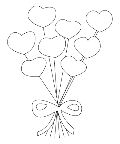 400x480 Valentine's Day Flowers Drawing To Color