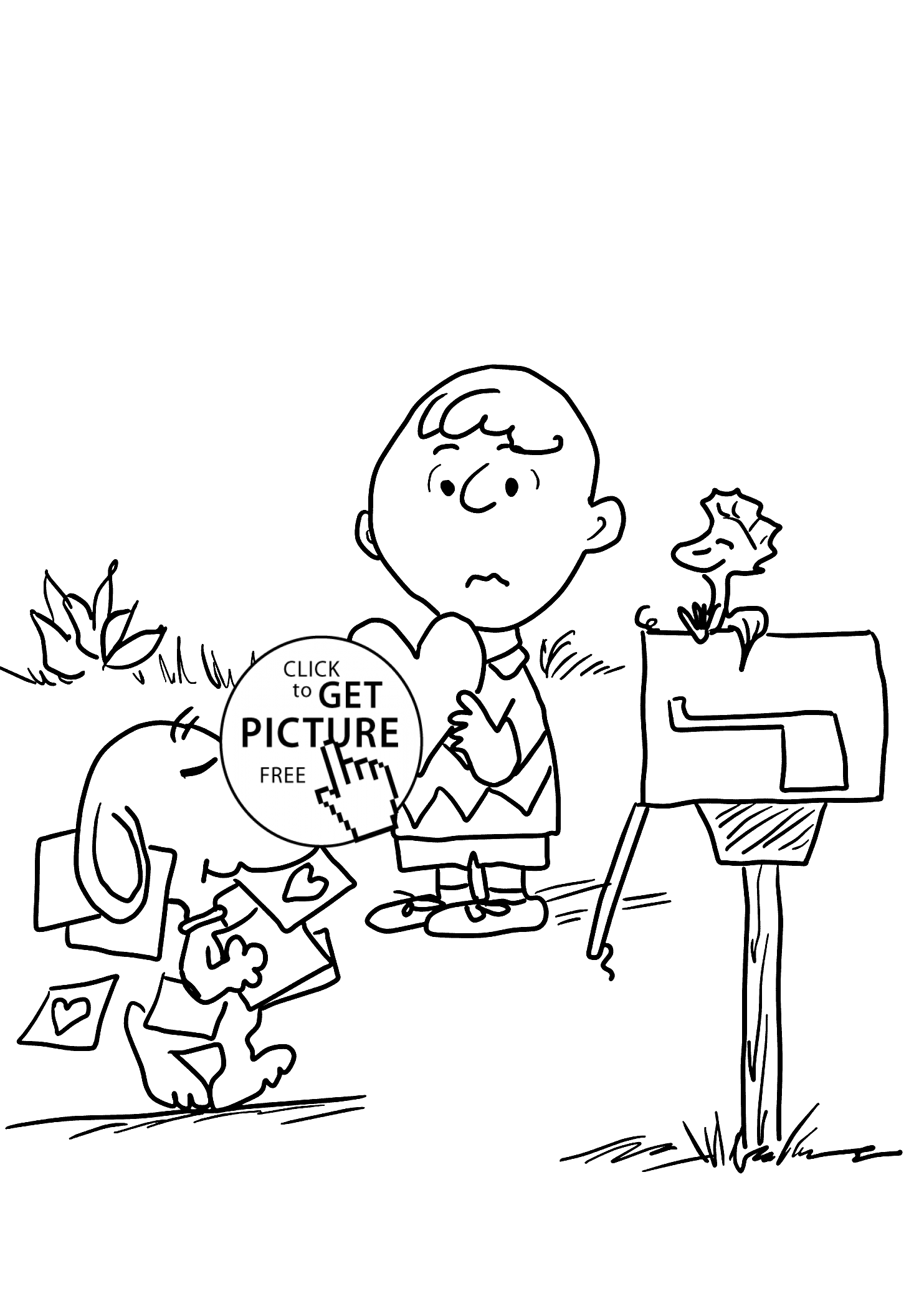 1483x2079 Charlie Brown And Valentines Day Coloring Pages For Kids