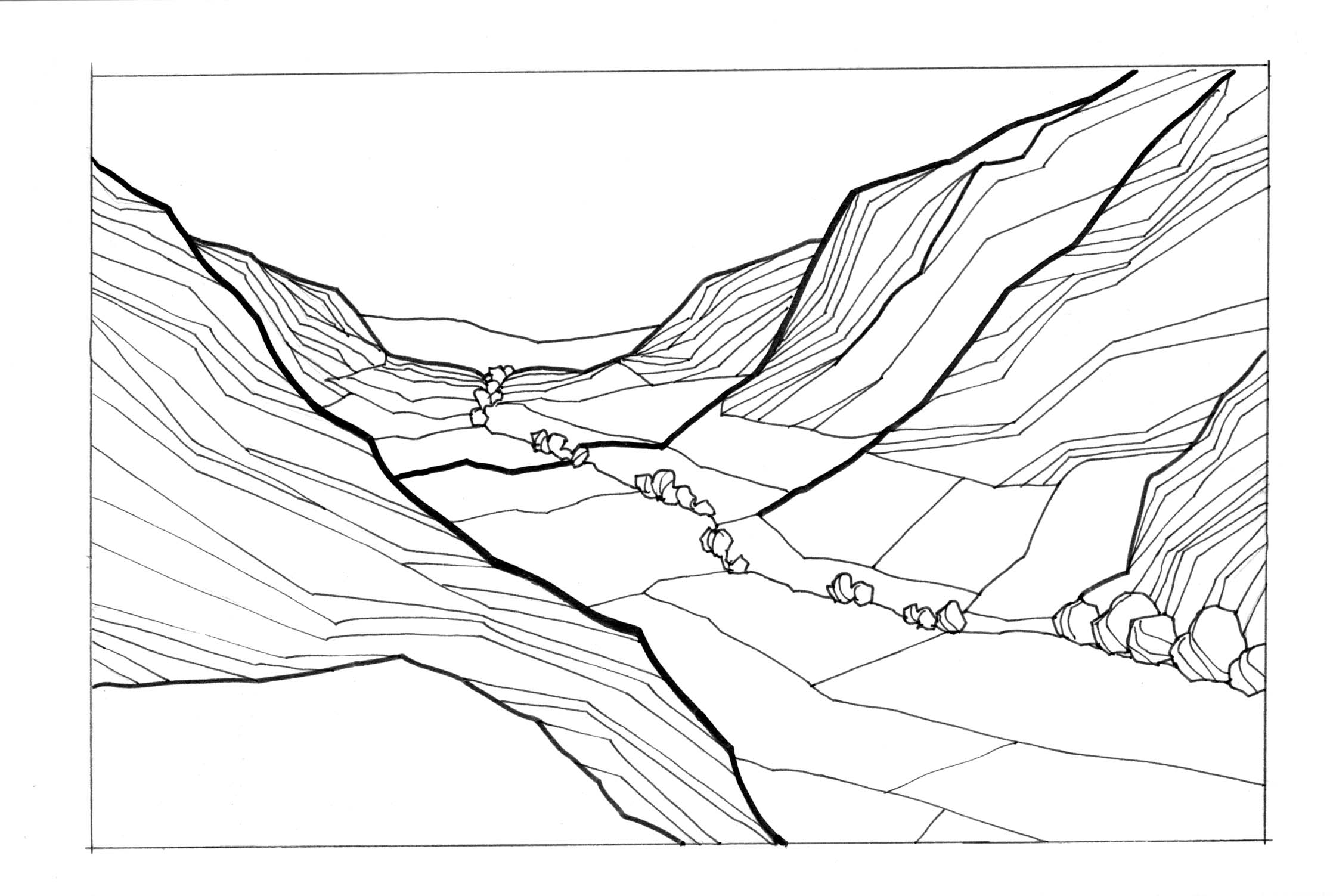 2236x1503 Valley Clipart Black And White