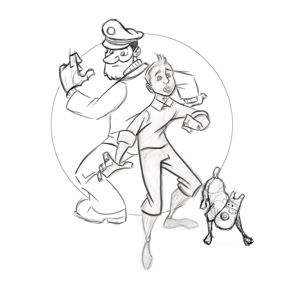 950x950 Drawing Tintin. Part Two