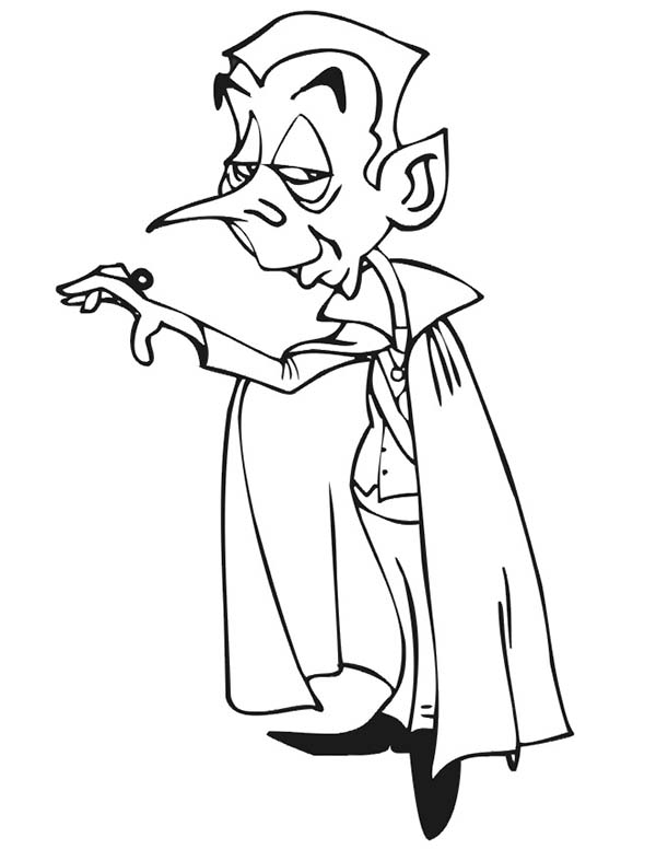 600x776 Cartoon Of Count Dracula The Vampire Coloring Page Coloring Sun