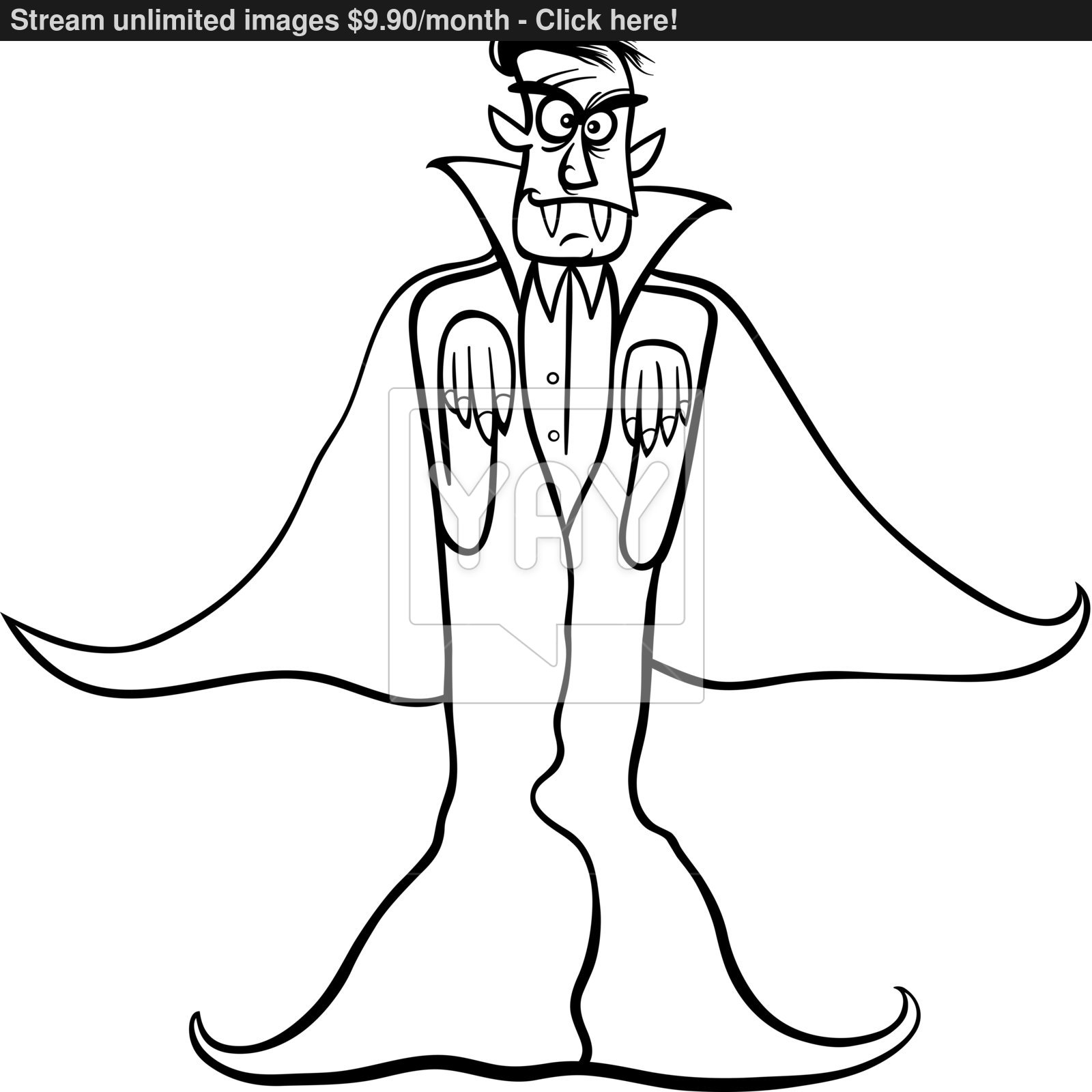 1600x1600 Dracula Vampire Cartoon For Coloring Book Vector