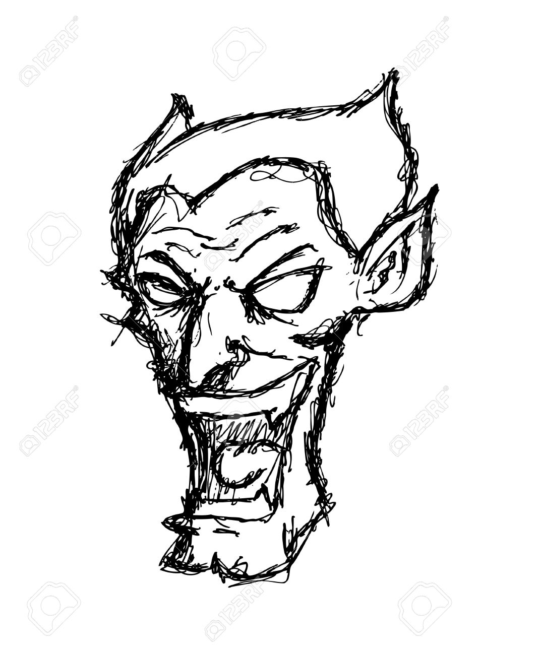 1069x1300 Hand Drawn Vampire Head Royalty Free Cliparts, Vectors, And Stock