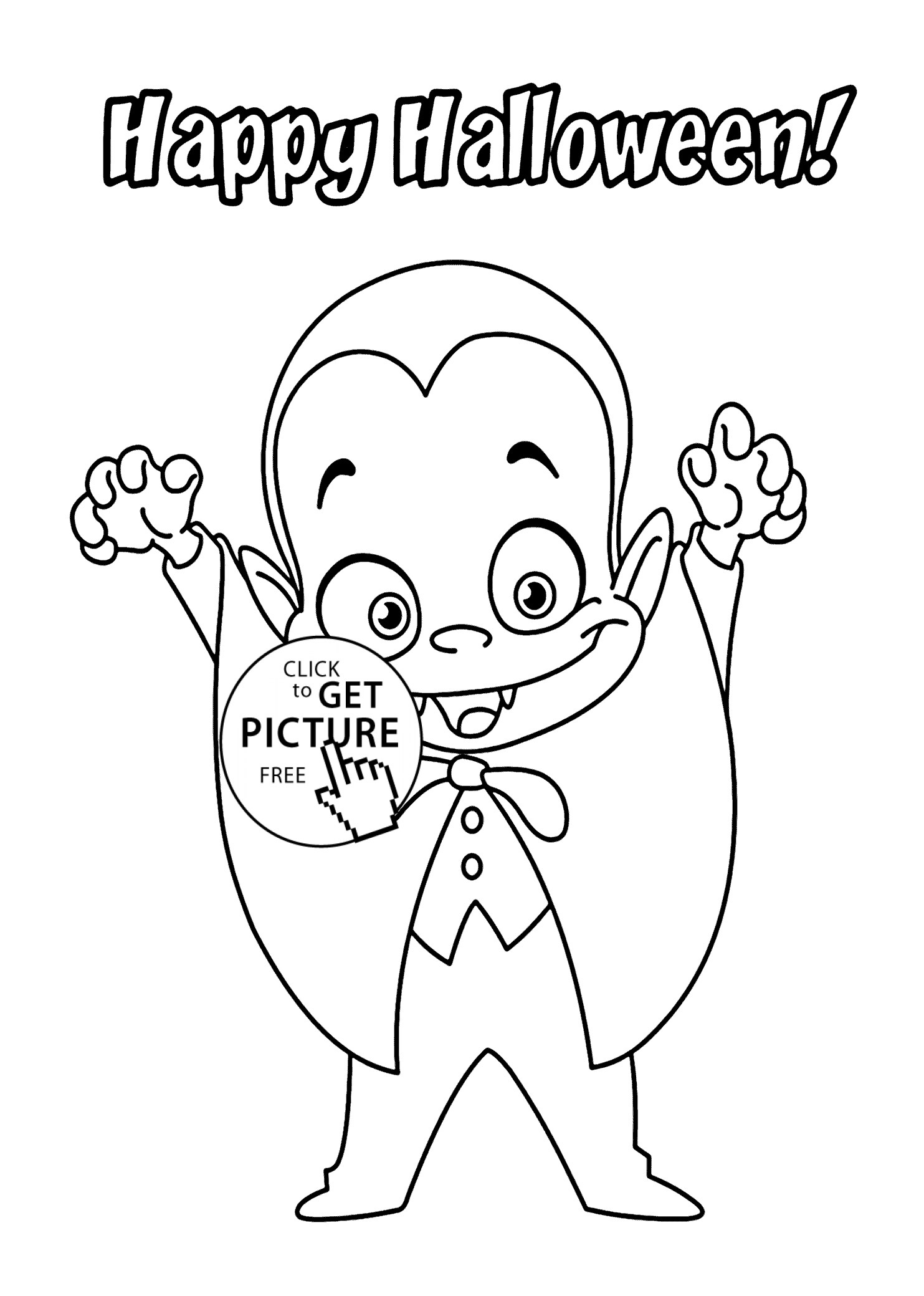1483x2079 Little Funny Vampire Coloring Page For Kids, Printable Free