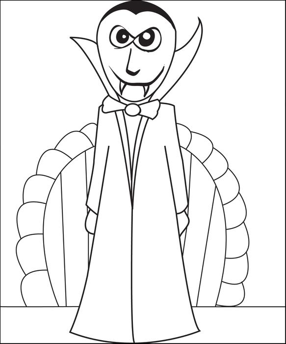 583x700 Free, Printable Vampire Coloring Page For Kids