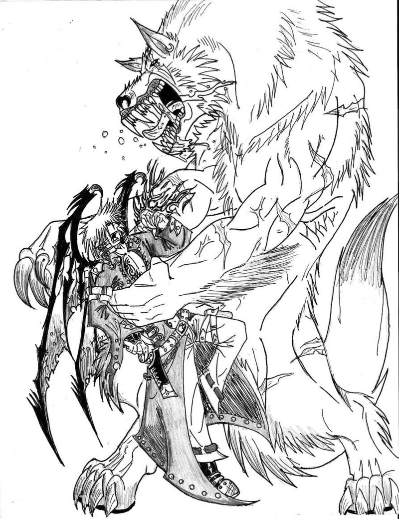 800x1039 Drawn Werewolf Vampire Drawing