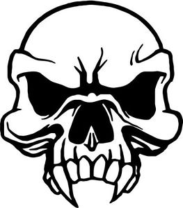 263x300 Vampire Fangs Skull Vinyl Decal Sticker 6 Tall White Color Ebay