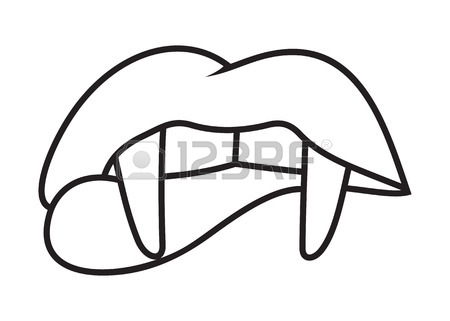 450x321 Vampire Dracula Teeth Outline Vector Royalty Free Cliparts
