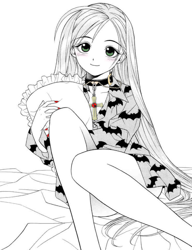 732x952 Vampires Girls Colouring Pages