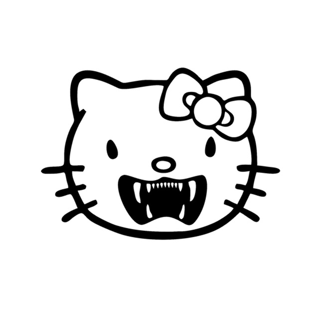 640x640 Funny Hello Kitty Vampire Zombie Jdm Adhesive Vinyl Car Stickers