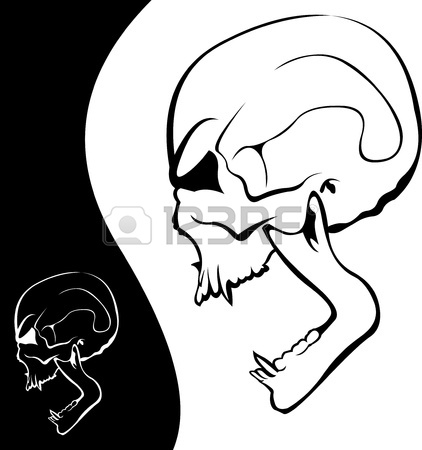 422x450 Screaming Vampire Skull Tattoo Royalty Free Cliparts, Vectors,