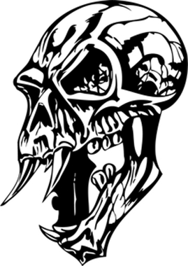 269x380 Blood Thirsty Vampire Skull Decal