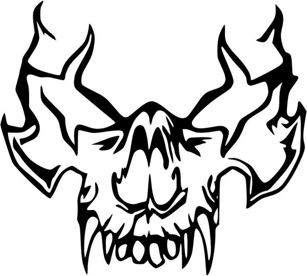 600x540 Vampire Skull Vinyl Sticker Style 5