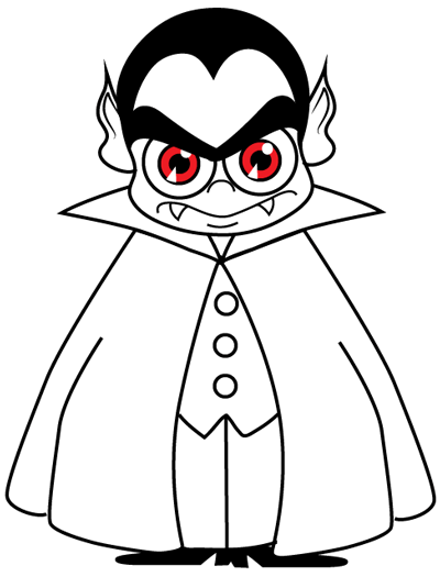 400x525 Drawn Vampire Halloween Cartoon