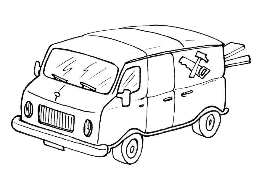 875x620 Coloring Page Delivery Van