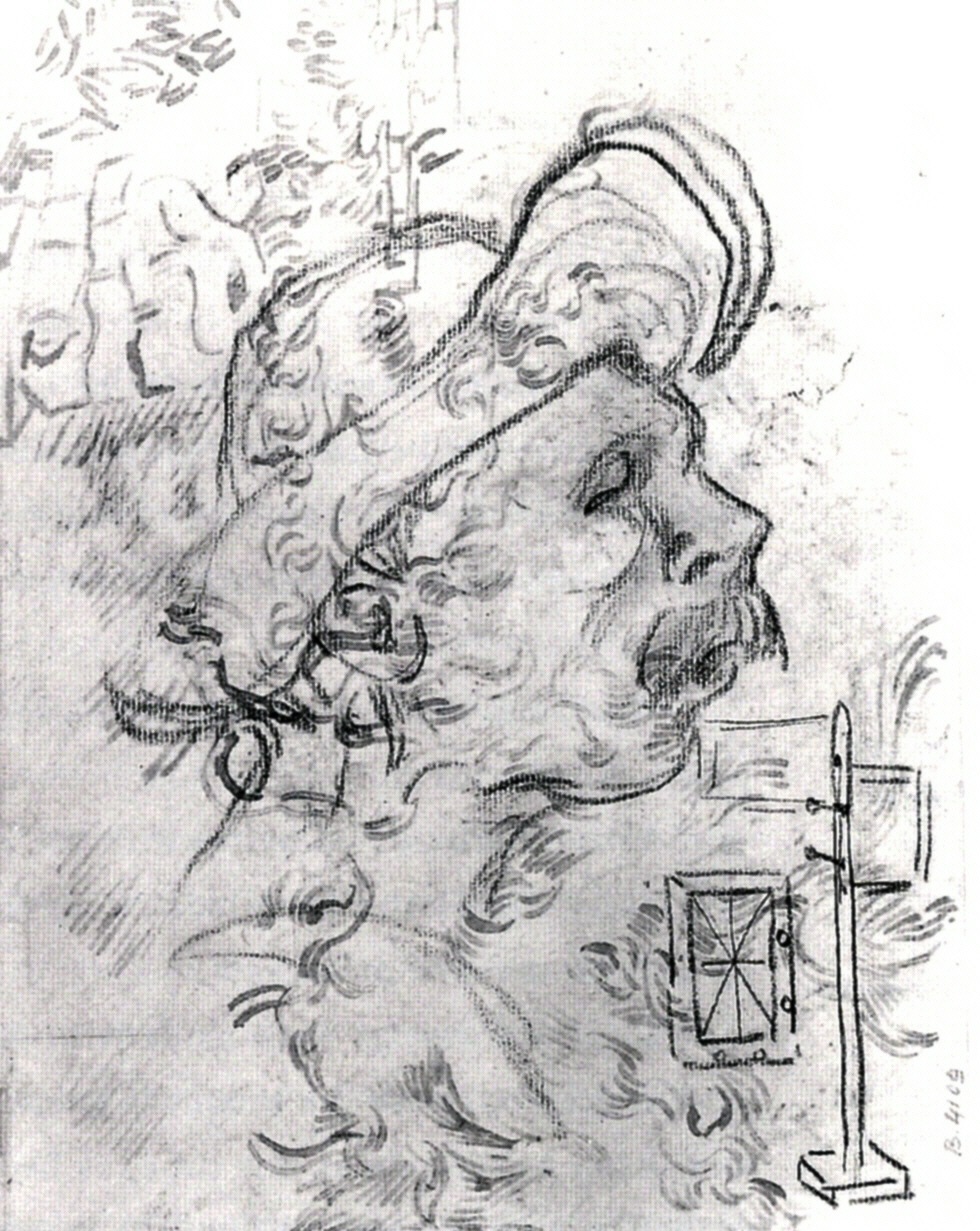 980x1231 Head Of A Man With A Hat, A Perspective Frame, And Other Sketches