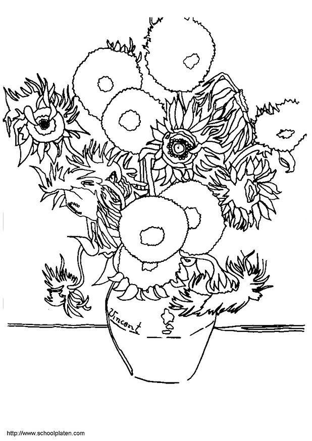 618x874 Coloring Page Sunflowers