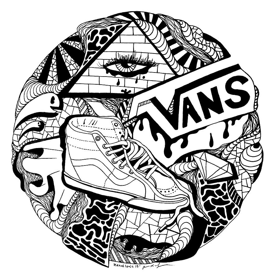 900x900 Circle Vans Drawing By Kenal Louis