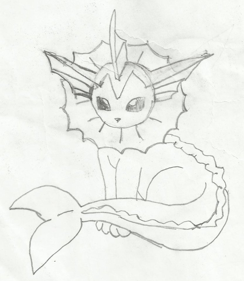 833x960 Pokemon Drawing Of Vaporeon By Thecupcaketurtle
