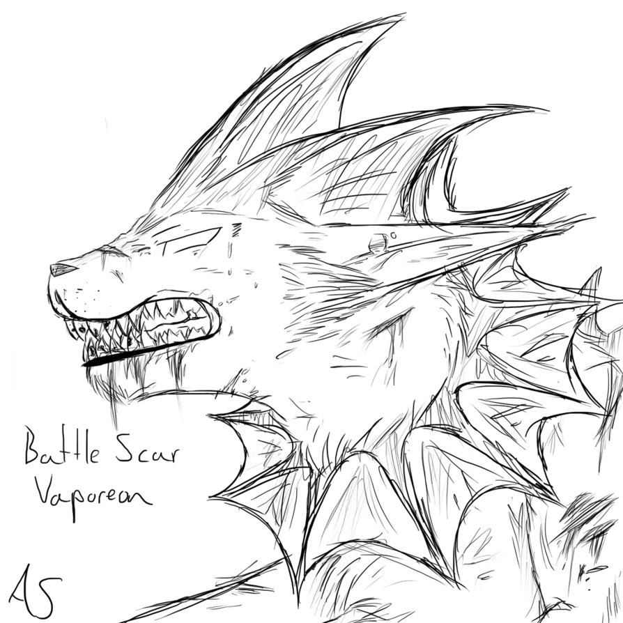 894x894 Pokemon The Battle Scarred Vaporeon By Ains Cat