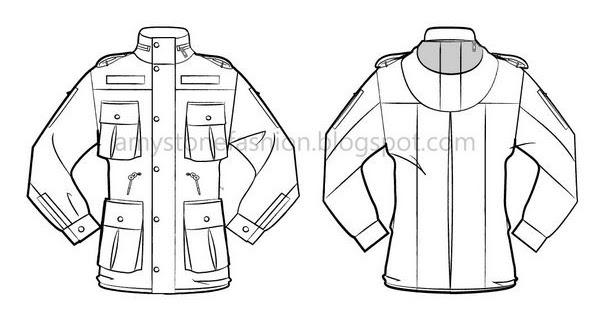 600x315 Amy Stone Fashion Flat Sketches Flat Sketch For Military Field