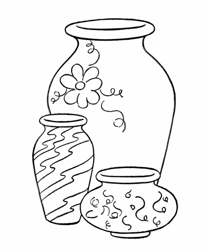 670x820 Vase Coloring Pages