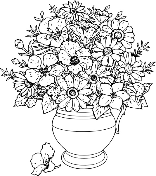 534x600 Vase Of Wild Flowers Clip Art Free Vector In Open Office Drawing