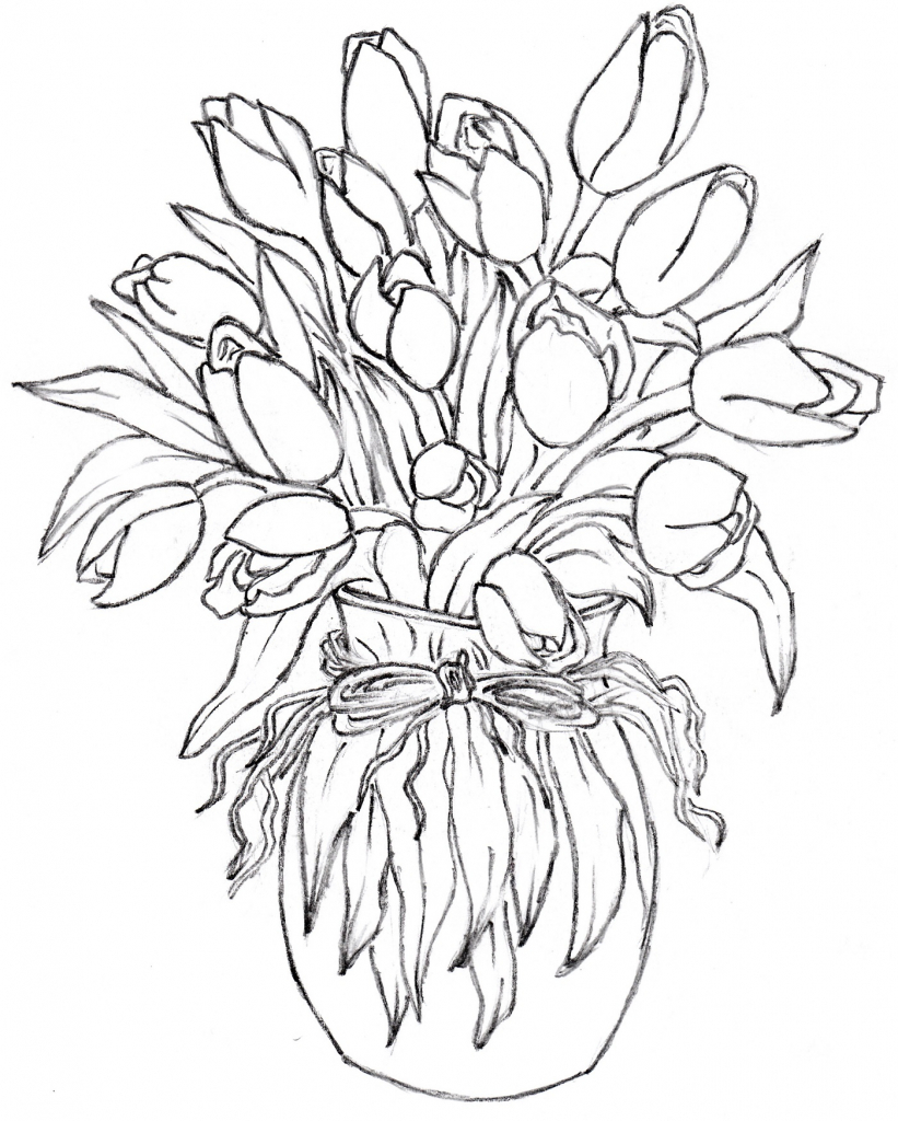 821x1024 How To Draw Vase Images