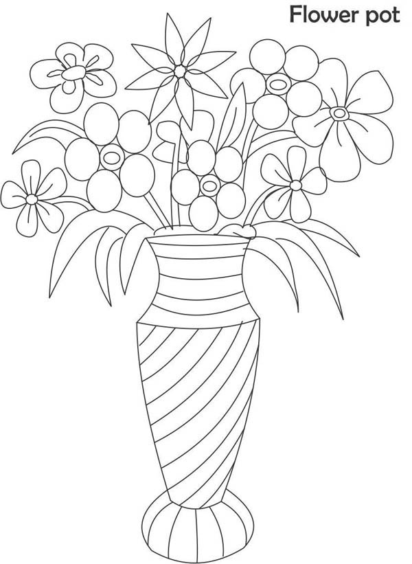 600x821 Gallery Draw A Flower Vase For Kids,