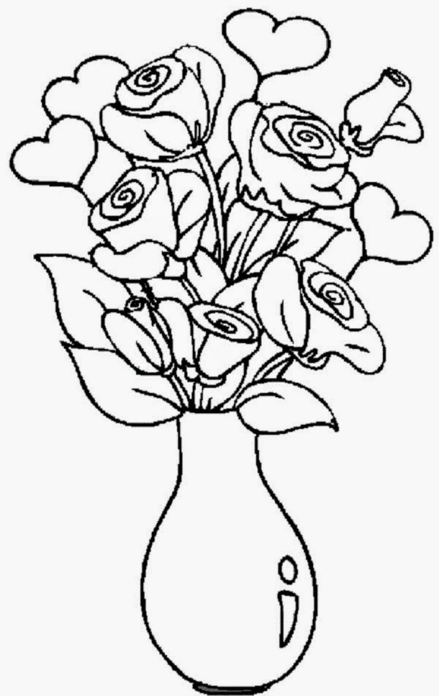 900x1426 Beautiful Flowers With Vase For Draw