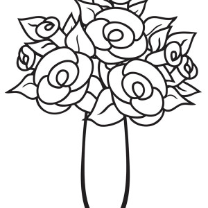 300x300 Thin And Tall Flower Vase Coloring Page Coloring Sky