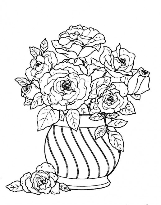 518x661 Drawn Vase Flower Bouquet