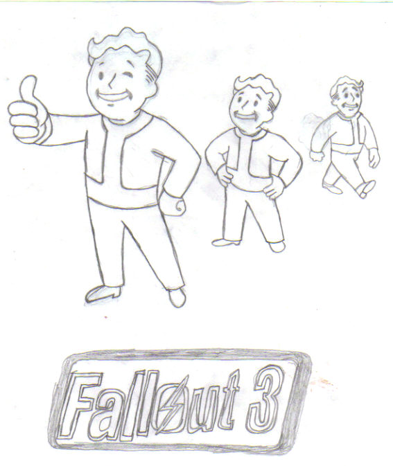 567x673 Fallout 3 Vault Boys Drawing By Thebeatles33157