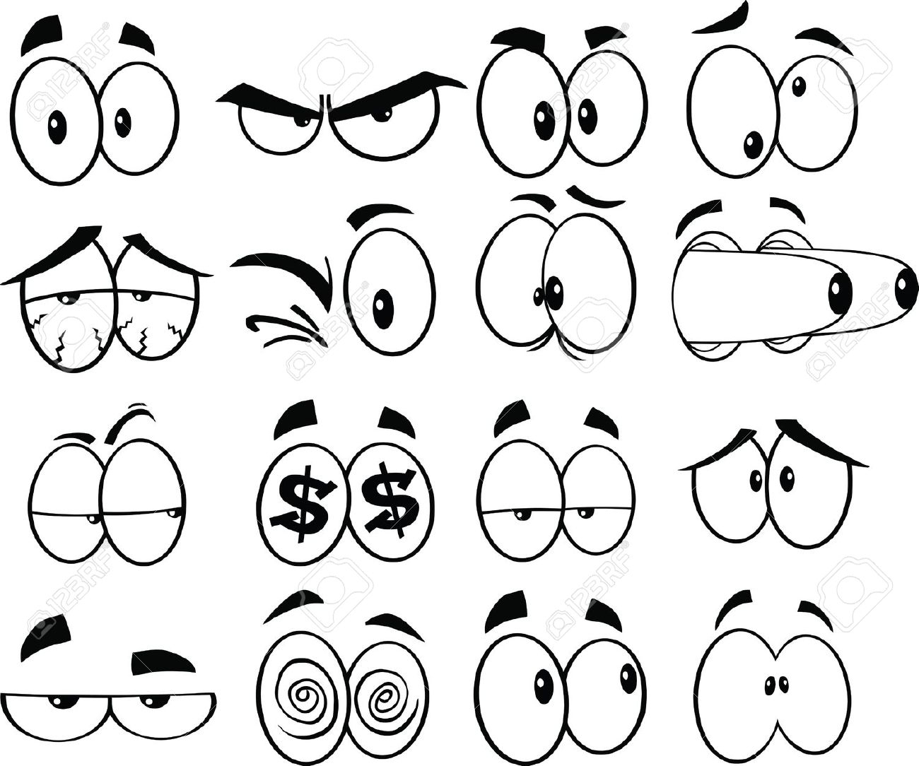 1300x1084 Drawing Cartoon Eyes Nose And Mouth How To Draw Vector Eyes
