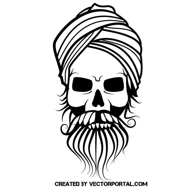 660x660 Fakir Skull Vector Drawing By Vectorportal