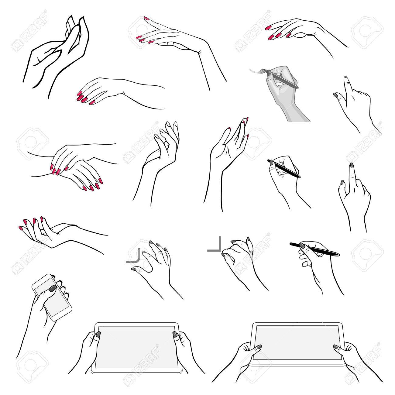 1300x1300 Holding Hands With Media Player, Tablet Device (Vector Graphics