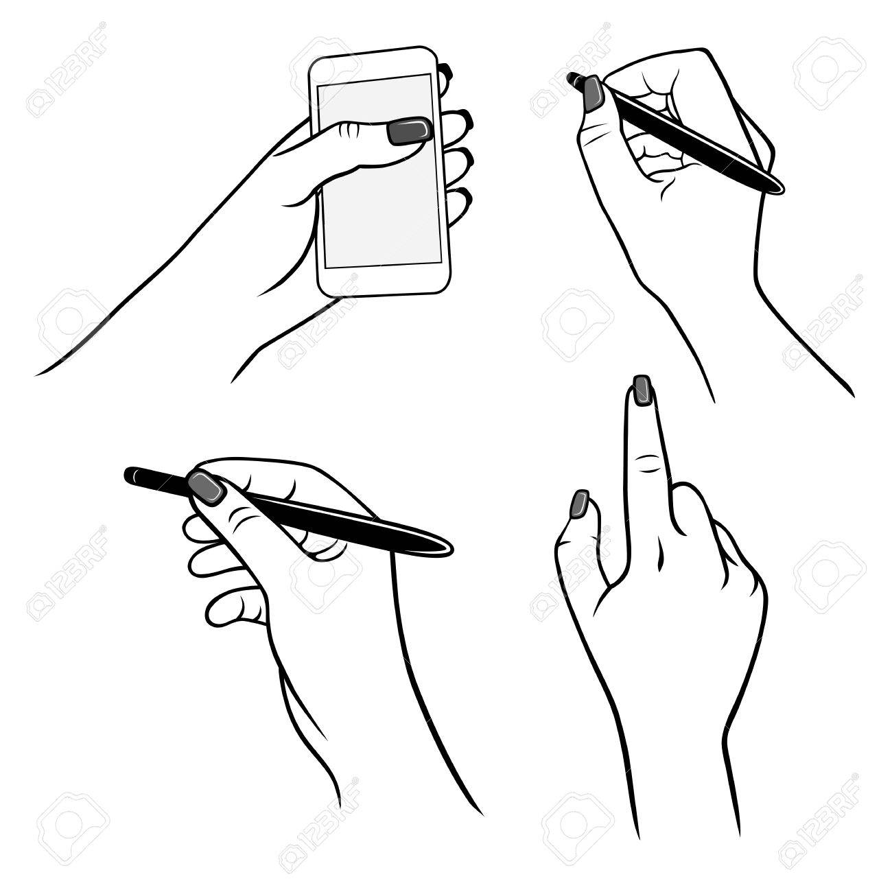 1300x1300 Holding Hands With Media Player (Vector Graphics), Stylus Pen