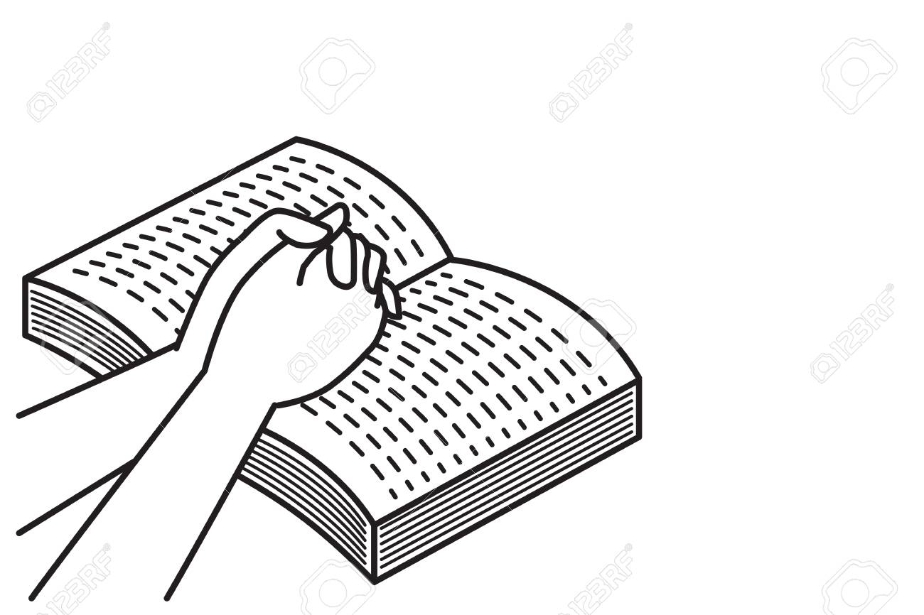 1300x866 Hands Holding, Praying On Open Bible Book. Vector Illustration