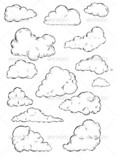 236x316 Doodle Collection Of Hand Drawn Vector Clouds. Stock Vector